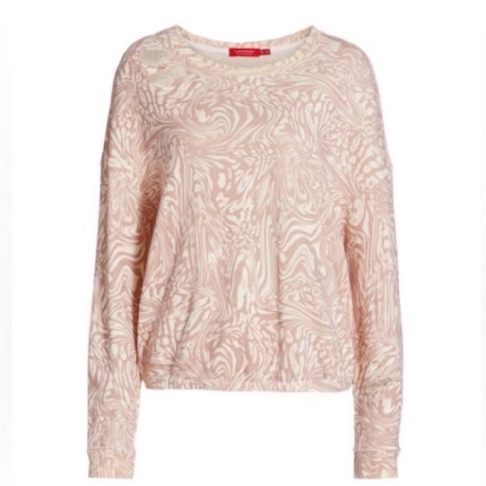 n:Philanthropy Women’s Cotton Vinn Sweatshirt In Mauve Leopard Daze, Large